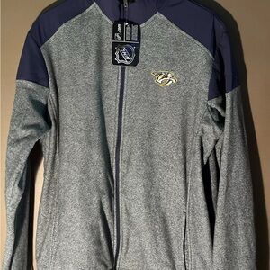 NHL Nashville Predators Performance Jacket Gray and Blue Zip-Up (Large)